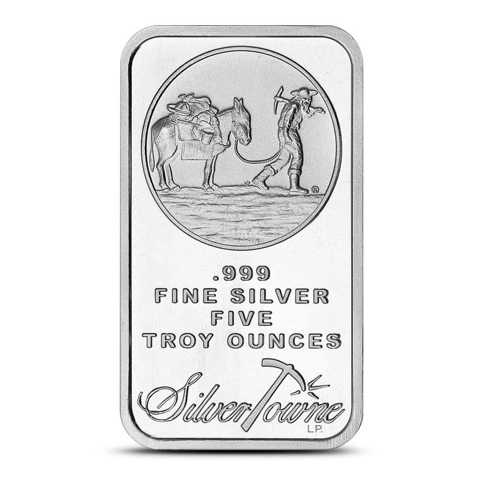 5 oz SilverTowne Prospector Silver Bar (New)