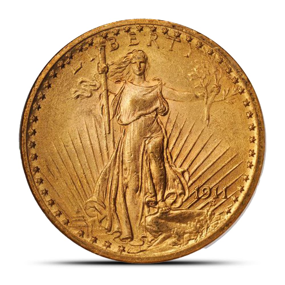 Pre-33 $20 Saint Gaudens Gold Double Eagle Coin (Cleaned)