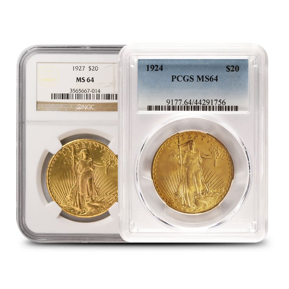 Pre-33 $20 Saint Gaudens Gold Double Eagle Coin MS64 (PCGS or NGC)