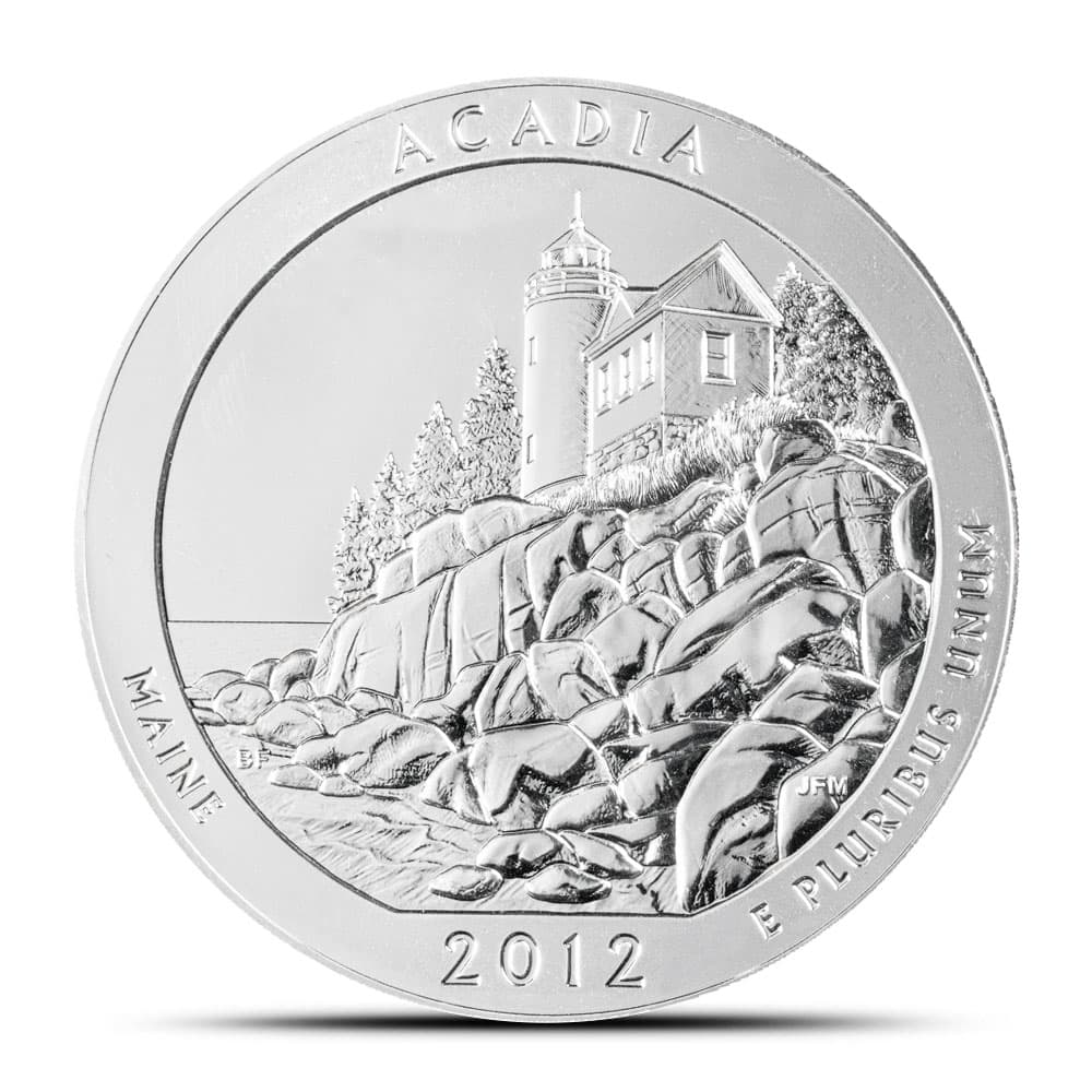 2012 5 oz ATB Acadia National Park Silver Coin