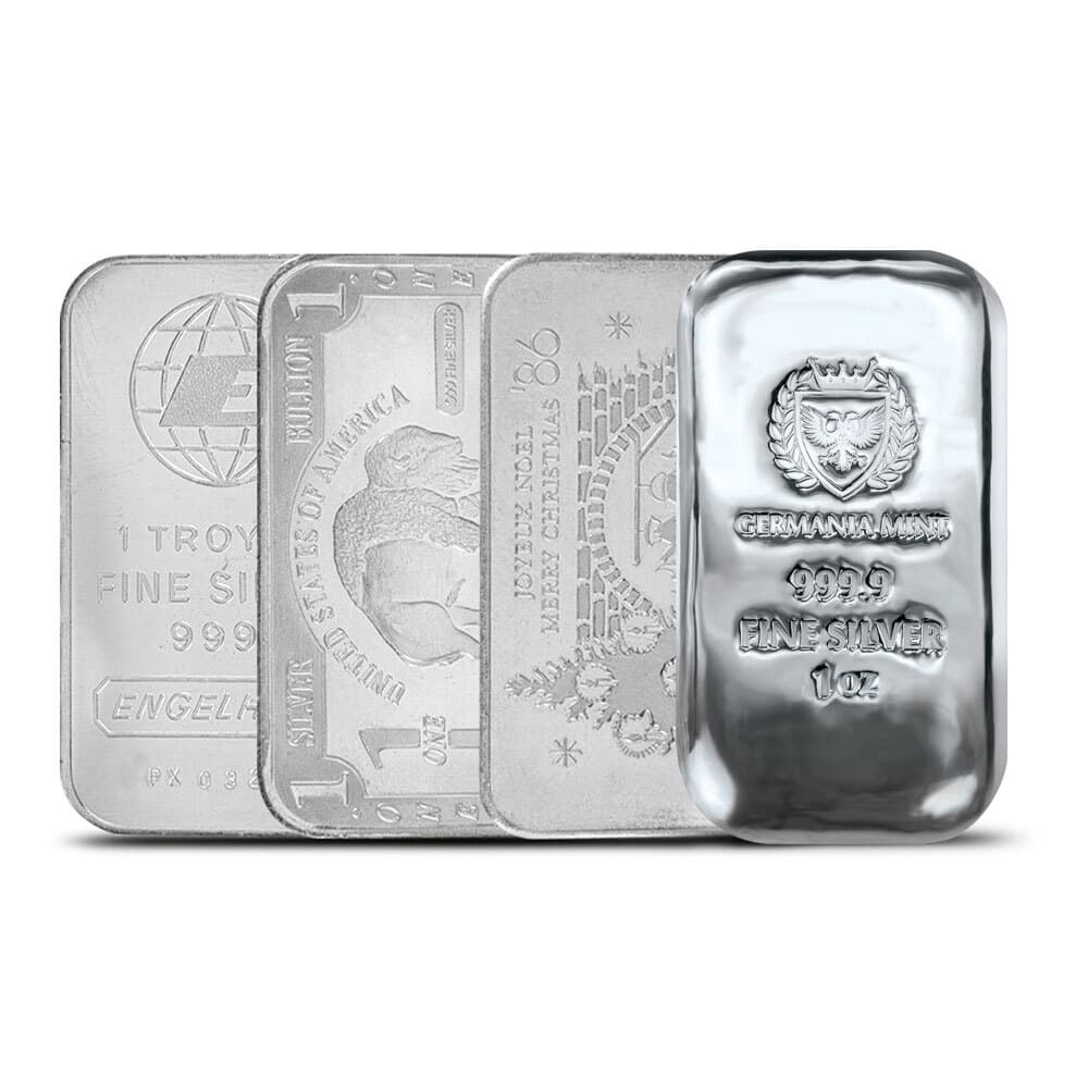 1 oz Silver Bars (Secondary Market, Varied Design)