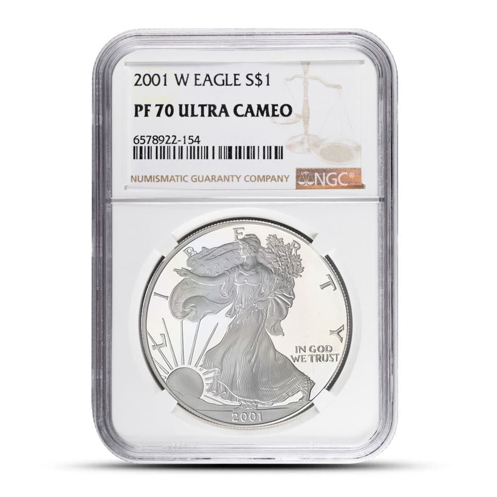 2001-W 1 oz Proof American Silver Eagle Coin NGC PF70 UCAM