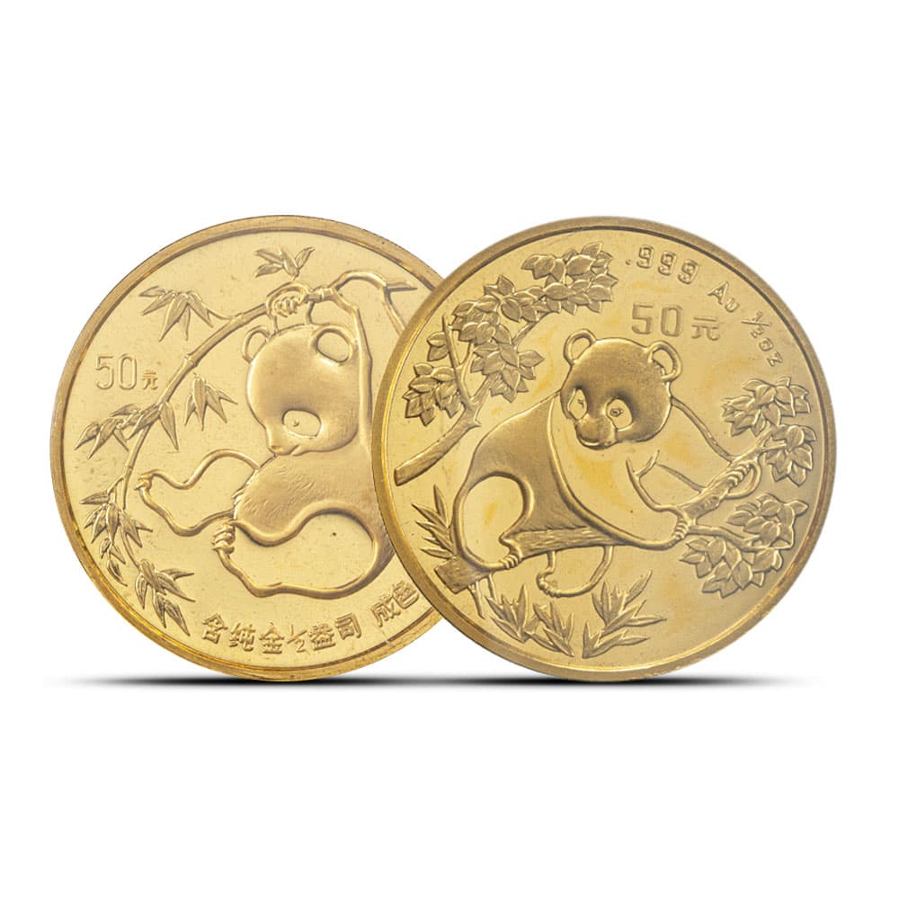 1/2 oz Chinese Gold Panda Coin (Random Year, Sealed)