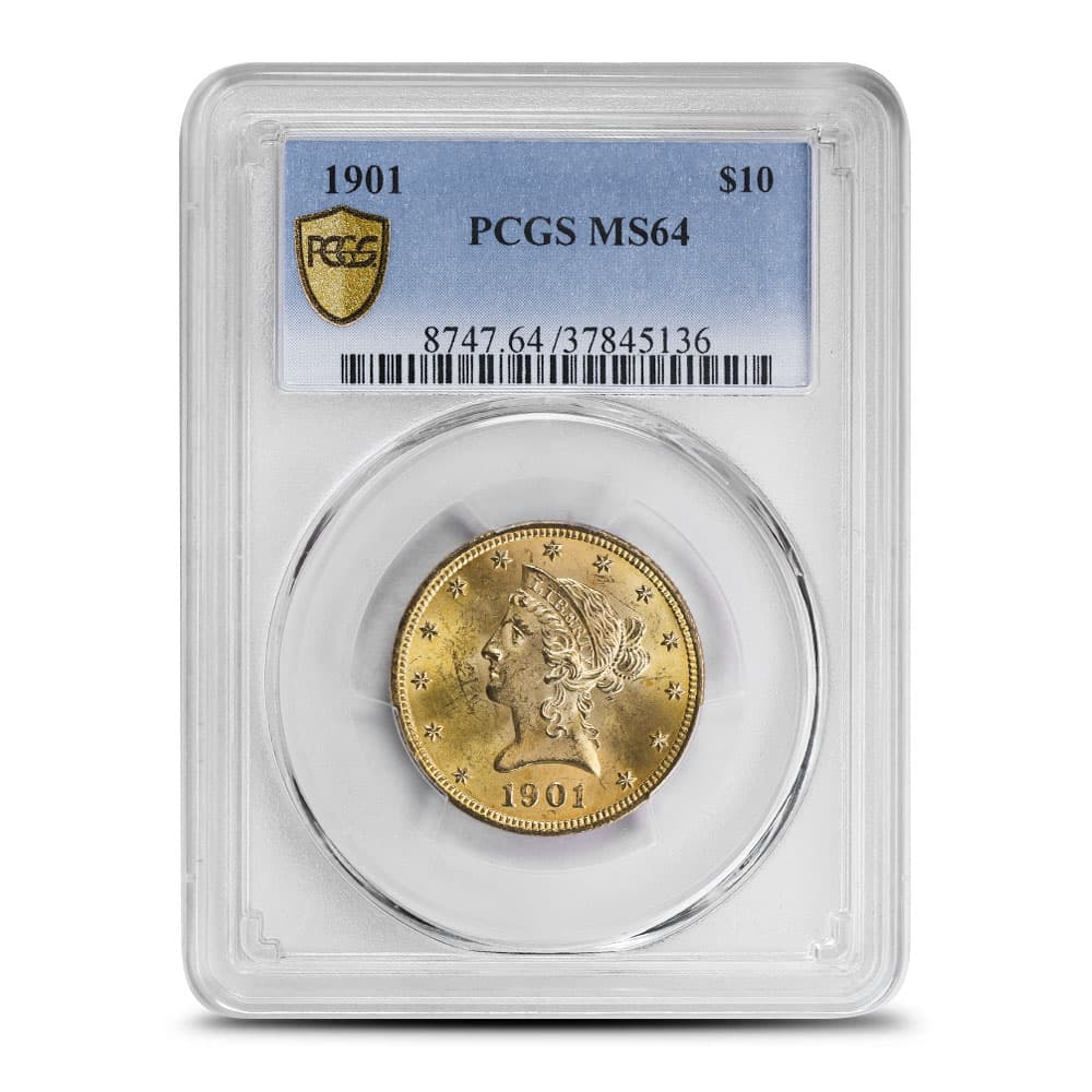 1901 Pre-33 $10 Liberty Gold Eagle Coin MS64 (PCGS or NGC)