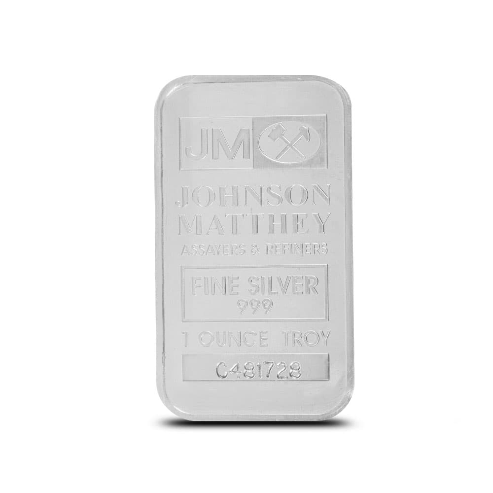 1 oz Johnson Matthey Silver Bar (Varied Design, Varied Condition)