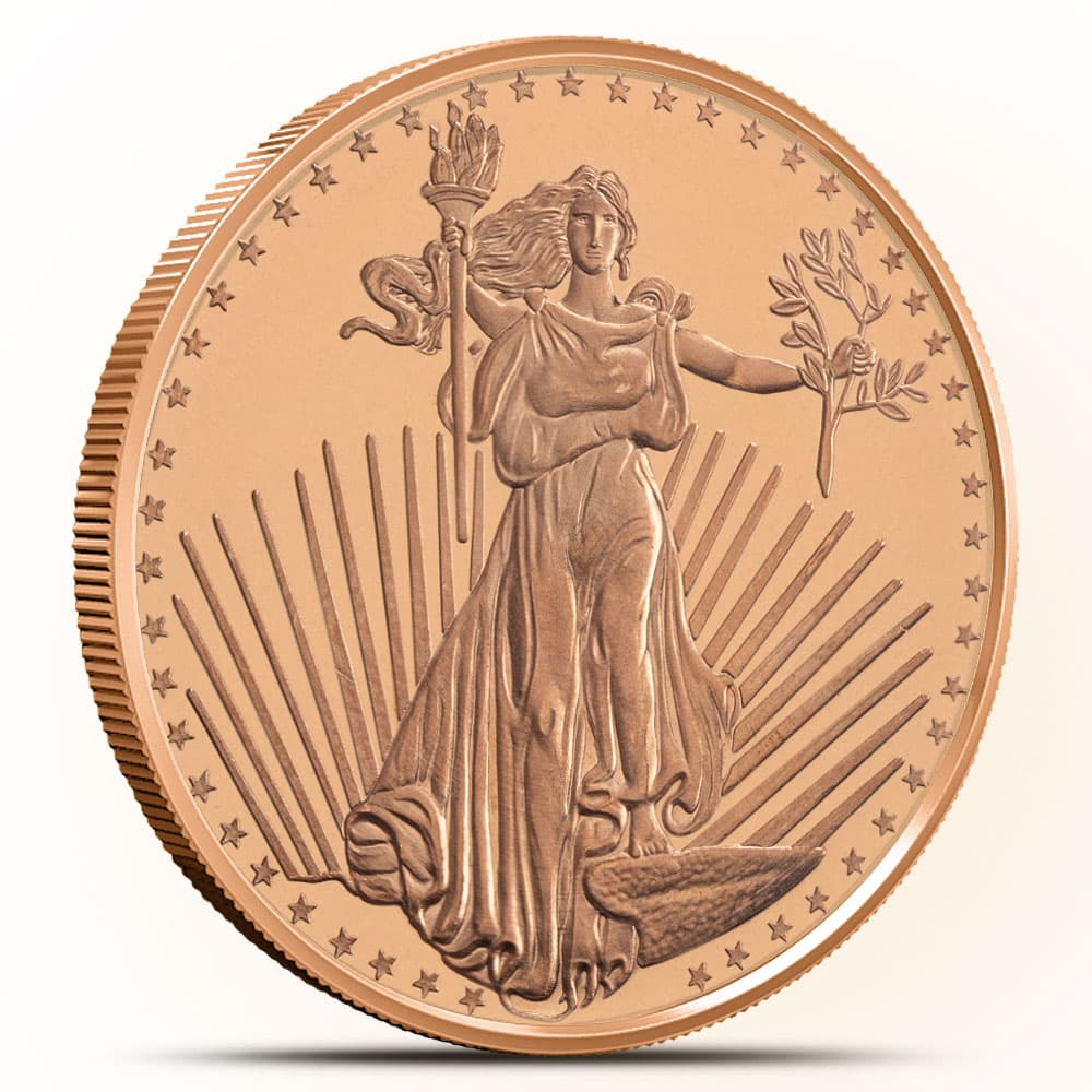 1 oz SilverTowne Saint Gaudens Copper Round (New)