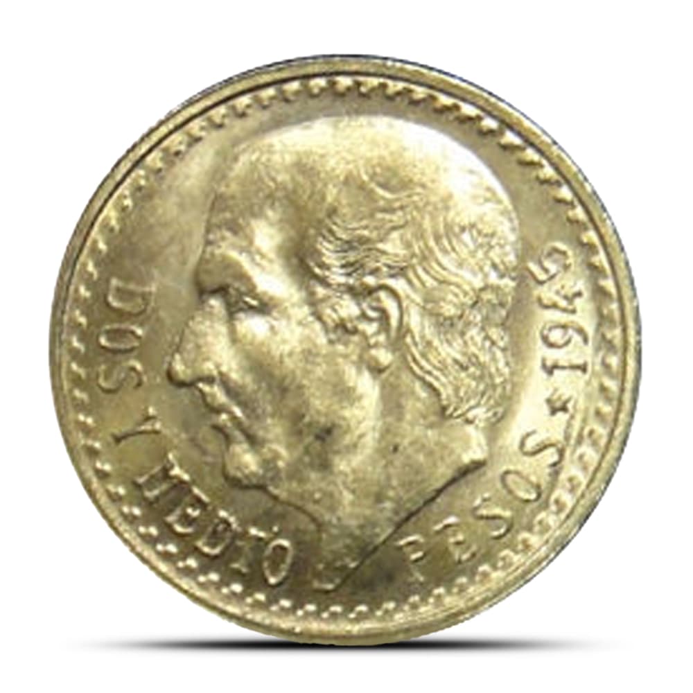 2.50 Peso Mexican Gold Coin (Random Year, Varied Condition)