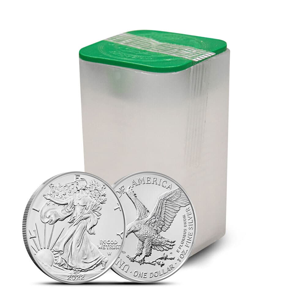 2022 1 oz American Silver Eagle Tube (20 Coins, BU)