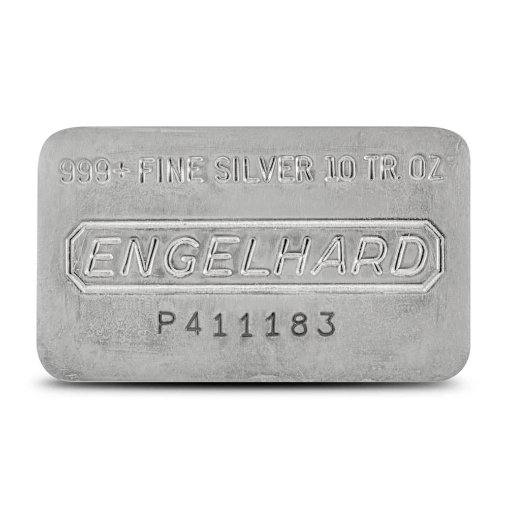 10 oz Engelhard Pressed Silver Bar (Wide Struck)