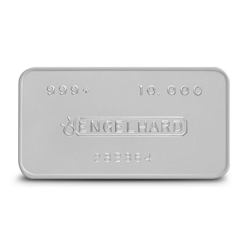 10 oz Engelhard Silver Pressed Silver Bar (1st Series, Bull Logo)