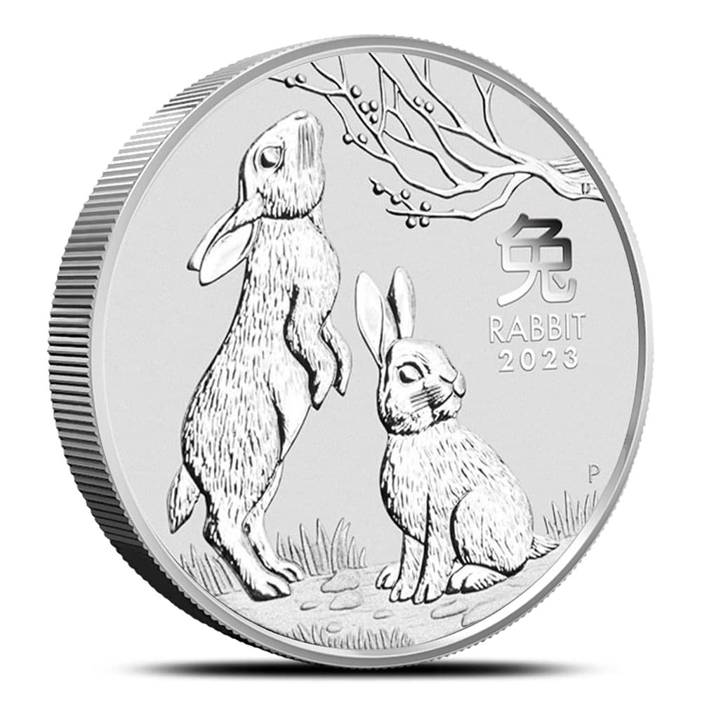 2023 2 oz Australian Silver Lunar Rabbit Coin (BU)