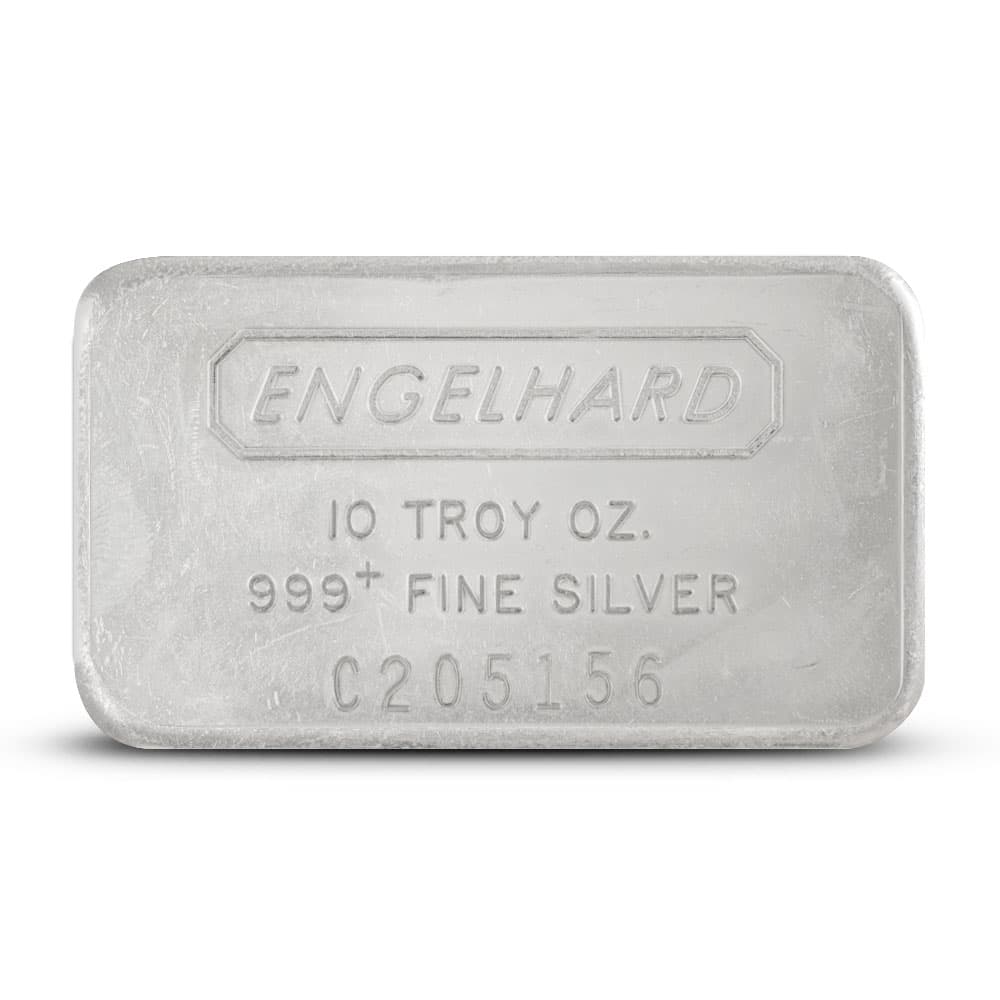 10 oz Engelhard Silver Bar (Secondary Market, Reverse Logo)