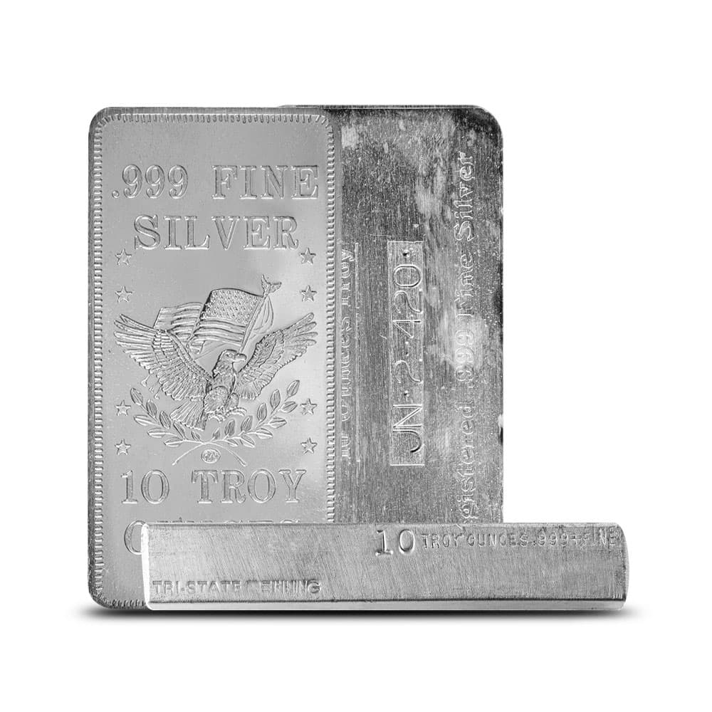 10 oz Vintage Silver Bar (Varied Condition, Any Mint)