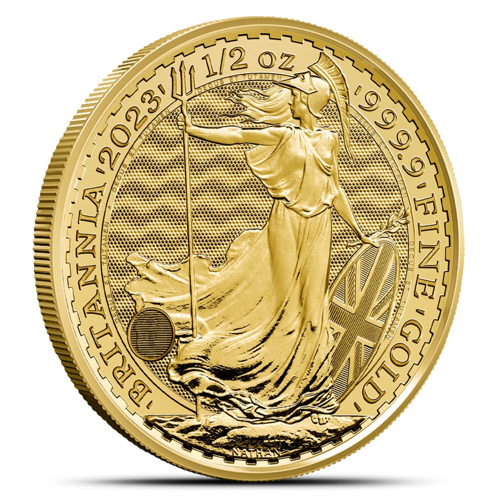 2023 1/2 oz British Gold Britannia Coin (BU, King Charles Obverse)