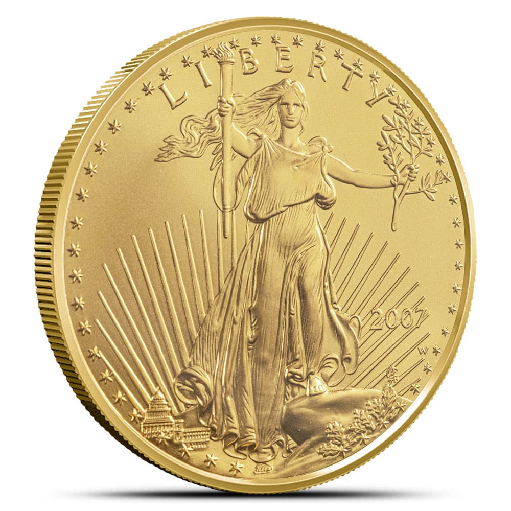 1 oz Burnished American Gold Eagle Coin (Random Year, Capsule Only)