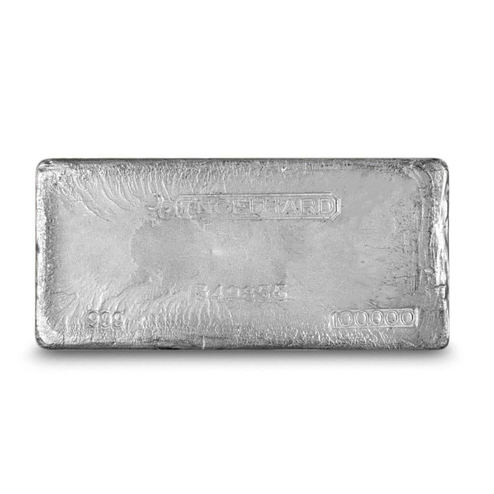 100 oz Engelhard Cast-Poured Silver Bar (Bull Logo)