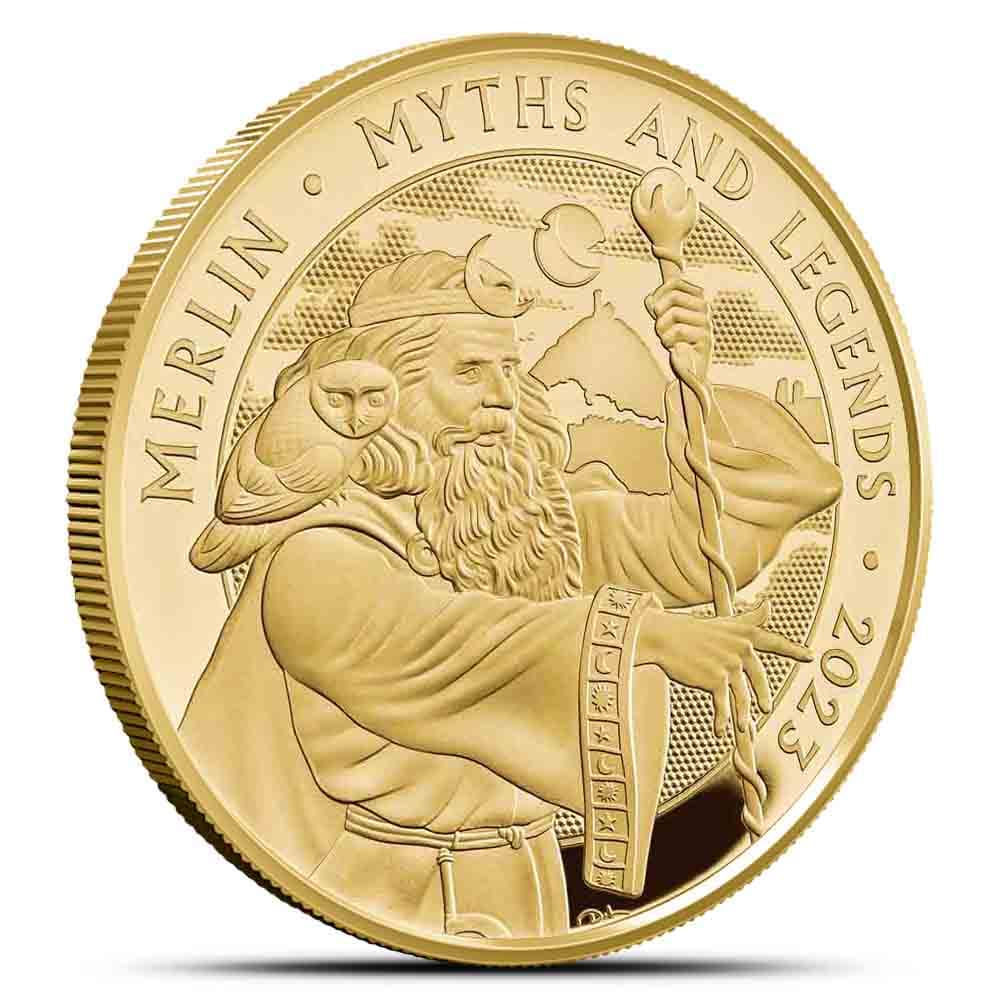 2023 1 oz Proof British Gold Merlin Coin (Box + CoA)