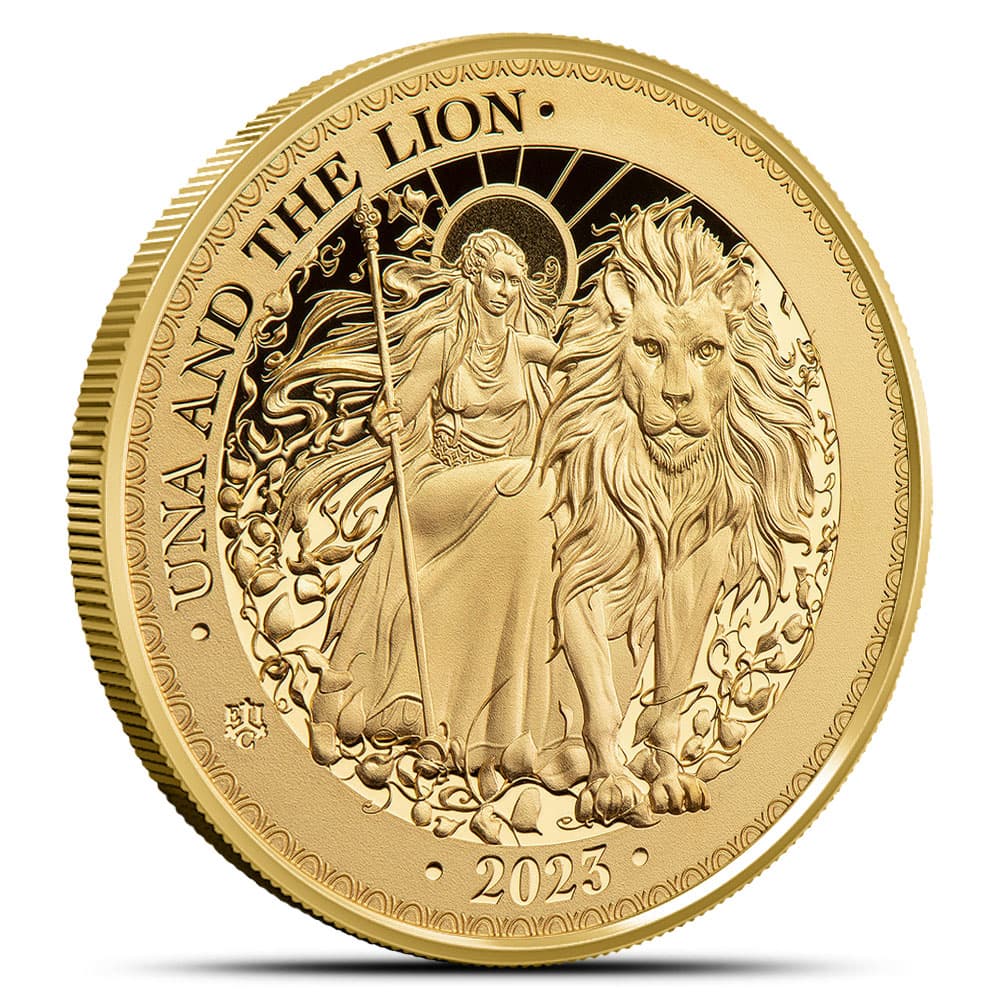 2023 1 oz Proof St. Helena Gold Una and The Lion Coin