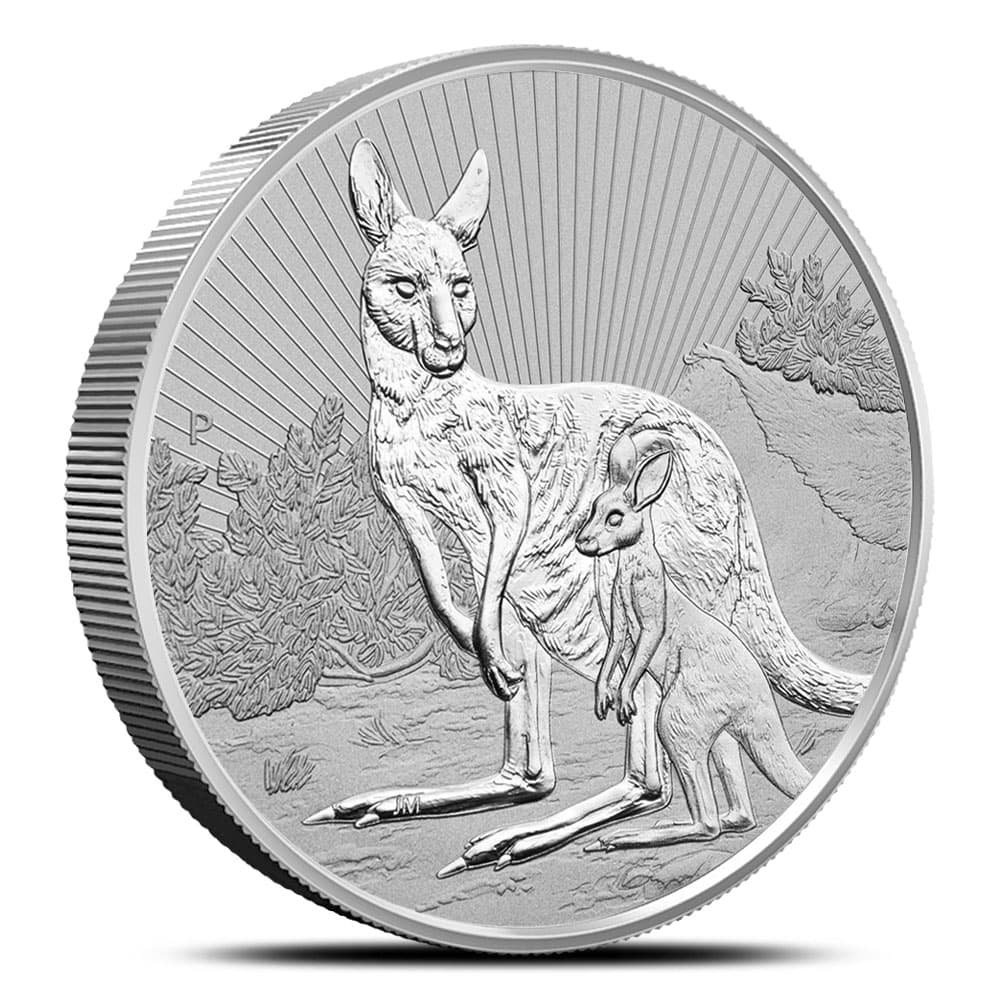 2023 2 oz Australian Silver Mother & Baby Kangaroo Coin (BU)