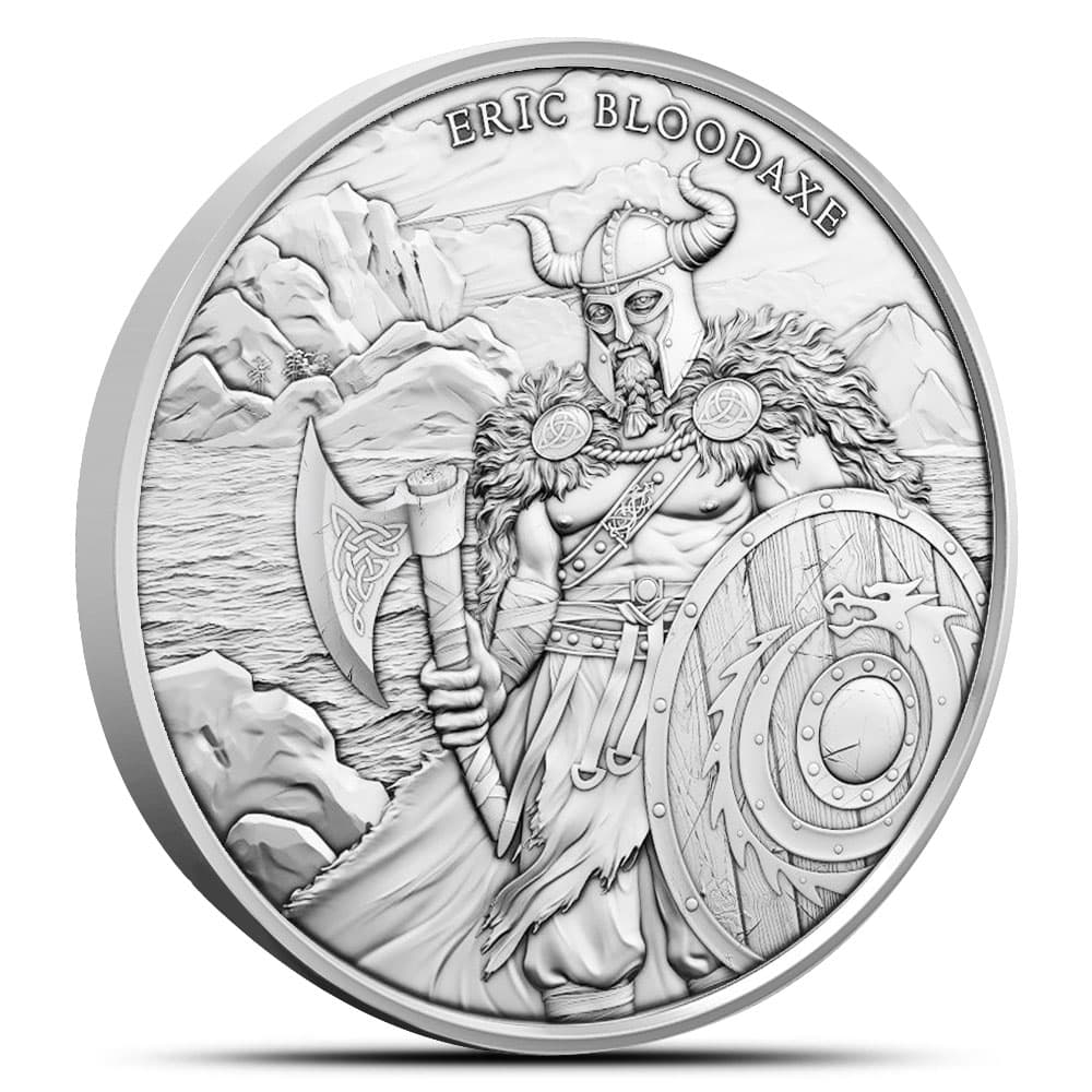 1 oz Silver Legendary Warriors Eric Bloodaxe Round (New)