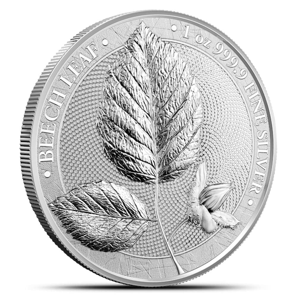 2023 1 oz Germania Beech Leaf Silver Round (BU, Capsule + CoA)