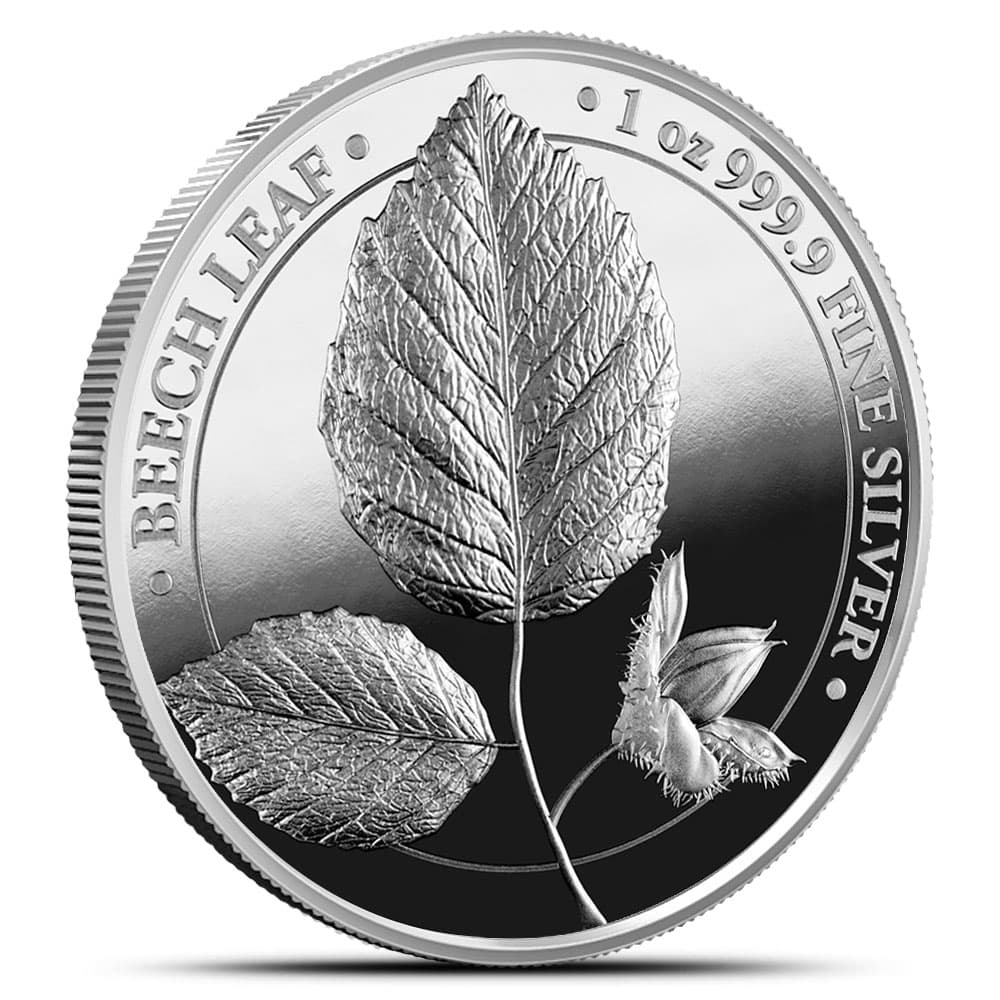 2023 1 oz Proof Germania Beech Leaf Silver Round (Box + CoA)