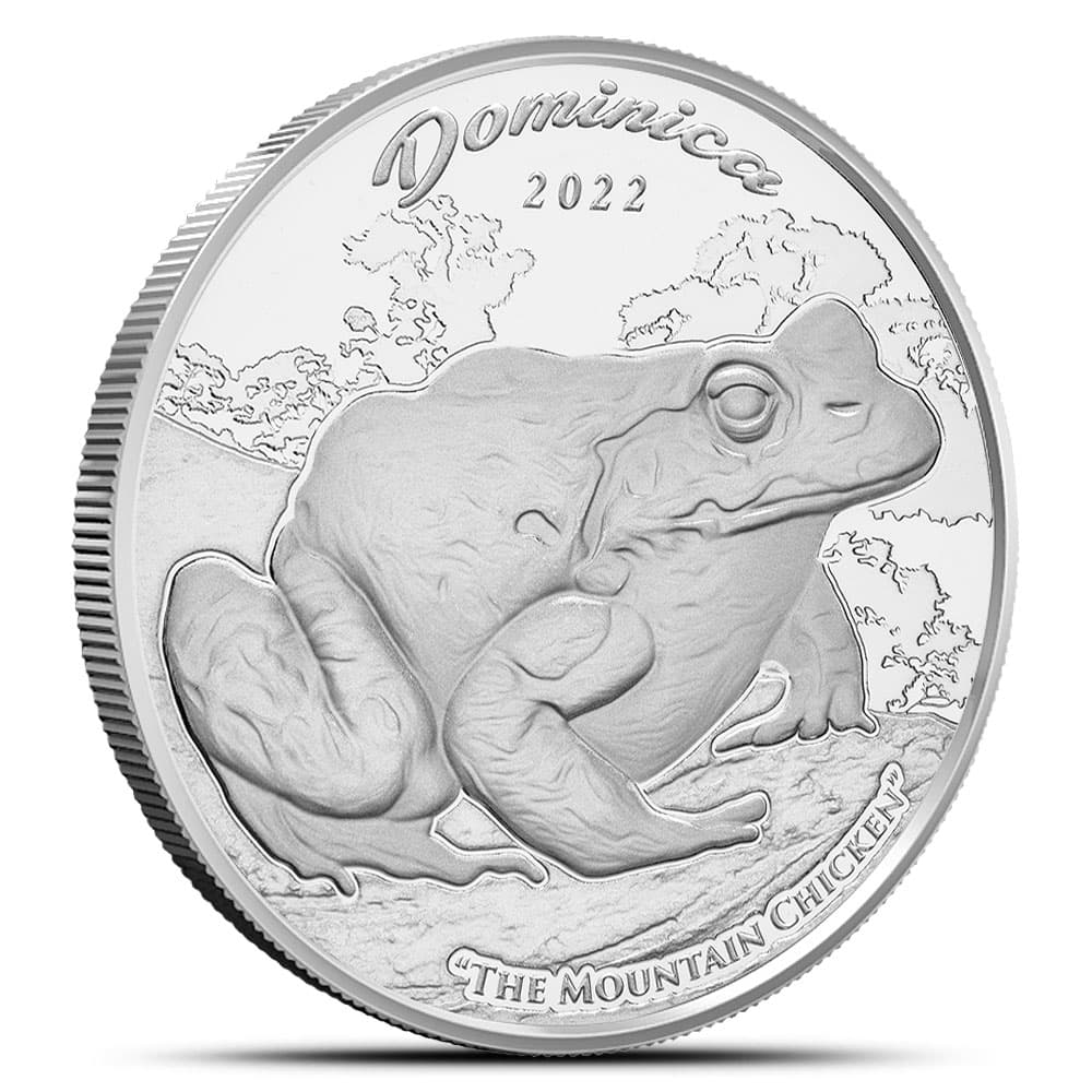 2022 1 oz EC8 Silver Dominica Mountain Chicken Coin (BU)