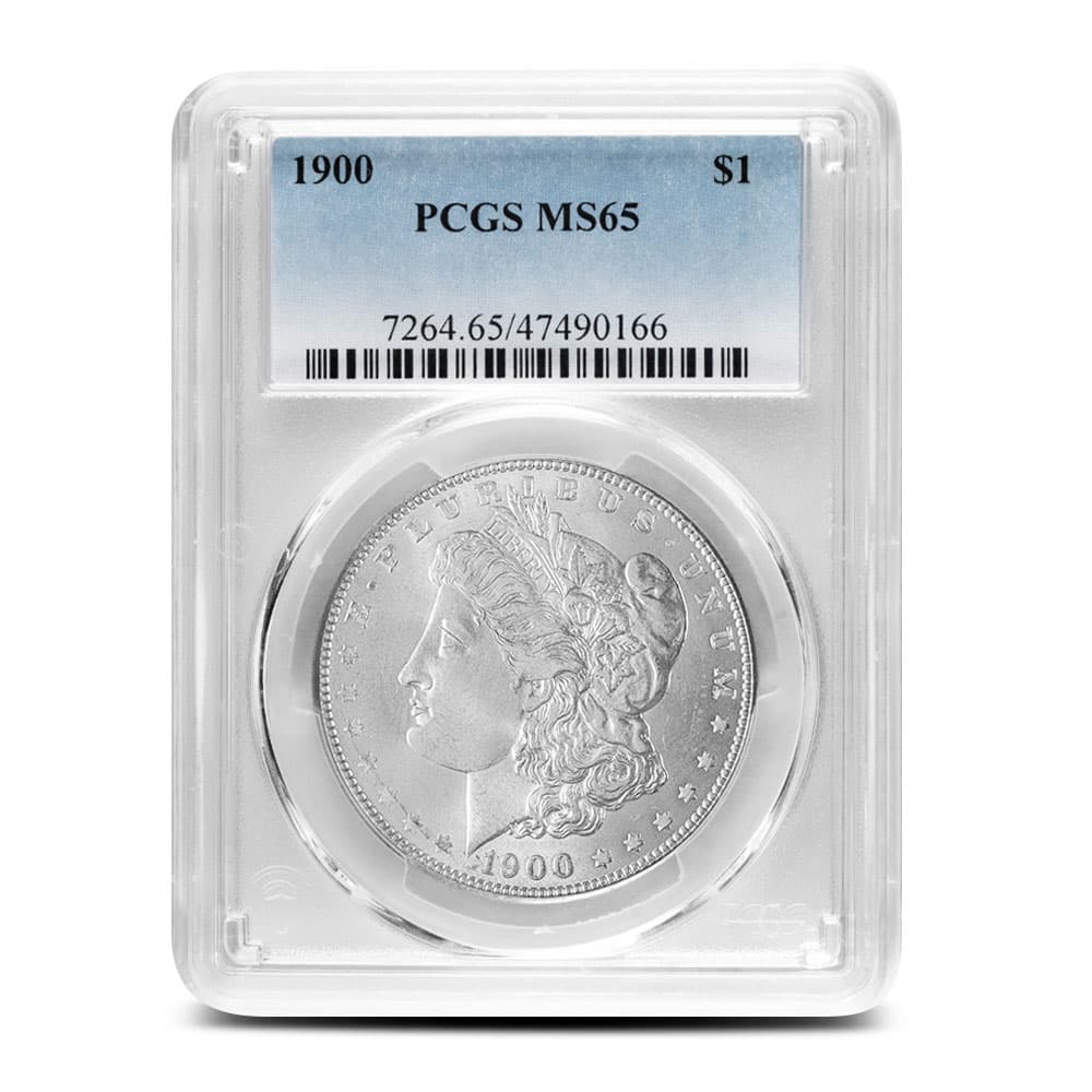 1900 Morgan Silver Dollar Coin PCGS MS65