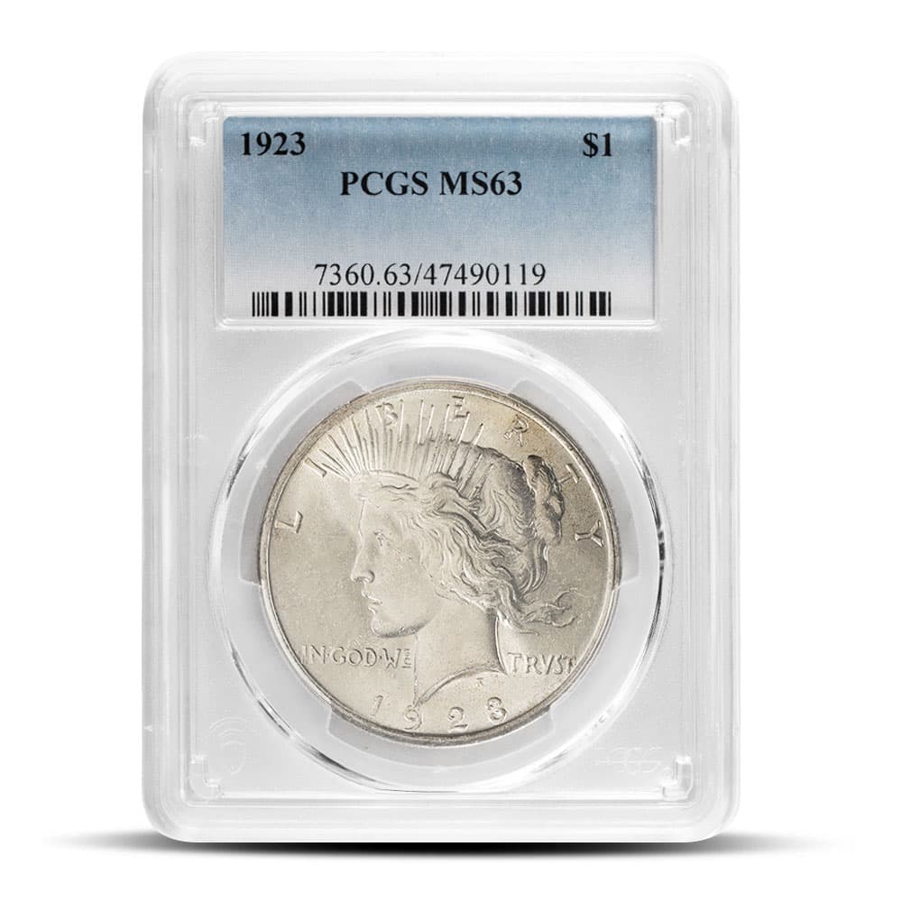 1923 Peace Silver Dollar Coin PCGS MS63