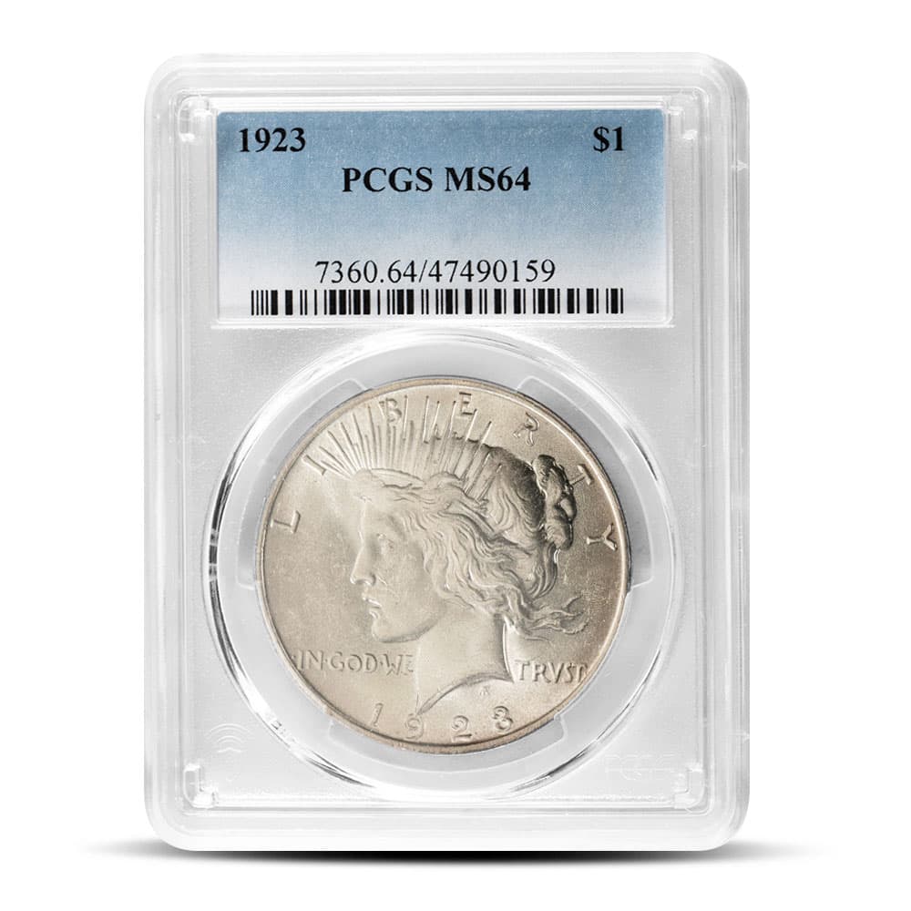 1923 Peace Silver Dollar Coin PCGS MS64