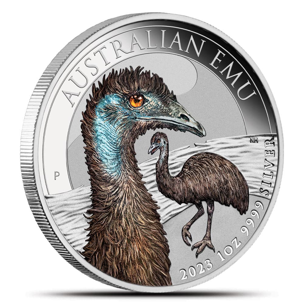 2023 1 oz Colorized Australian Silver Emu Coin