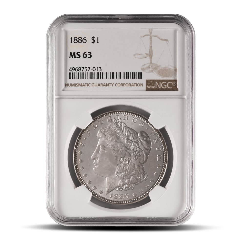 1886 Morgan Silver Dollar Coin NGC MS63