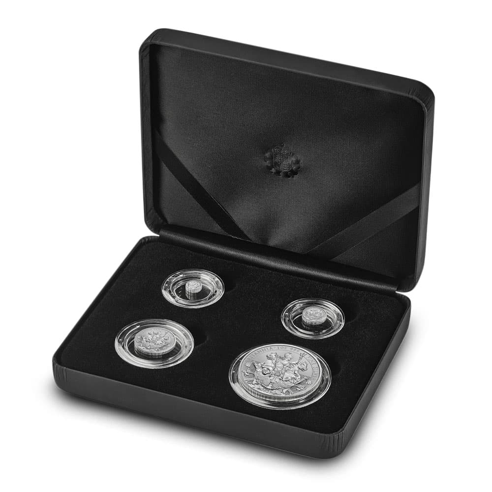 2023 Reverse Frosted Proof British Silver Britannia 4-Coin Set (Box + CoA)