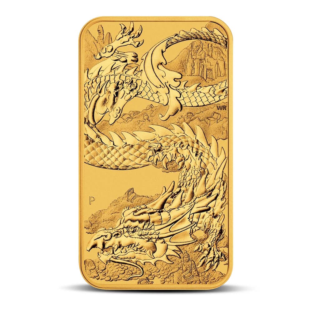 2023 1 oz Australian Rectangular Gold Dragon Coin (BU)