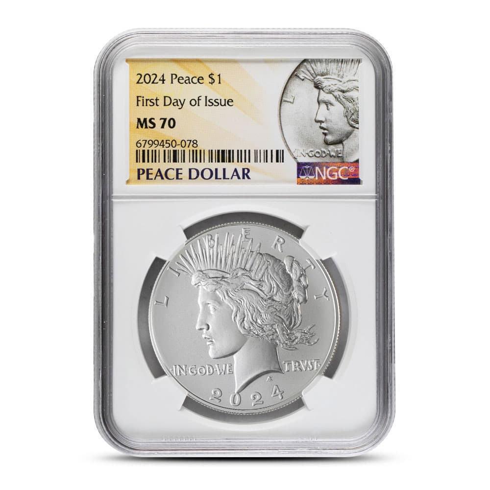 2024 Peace Silver Dollar Coin NGC MS70 FDOI