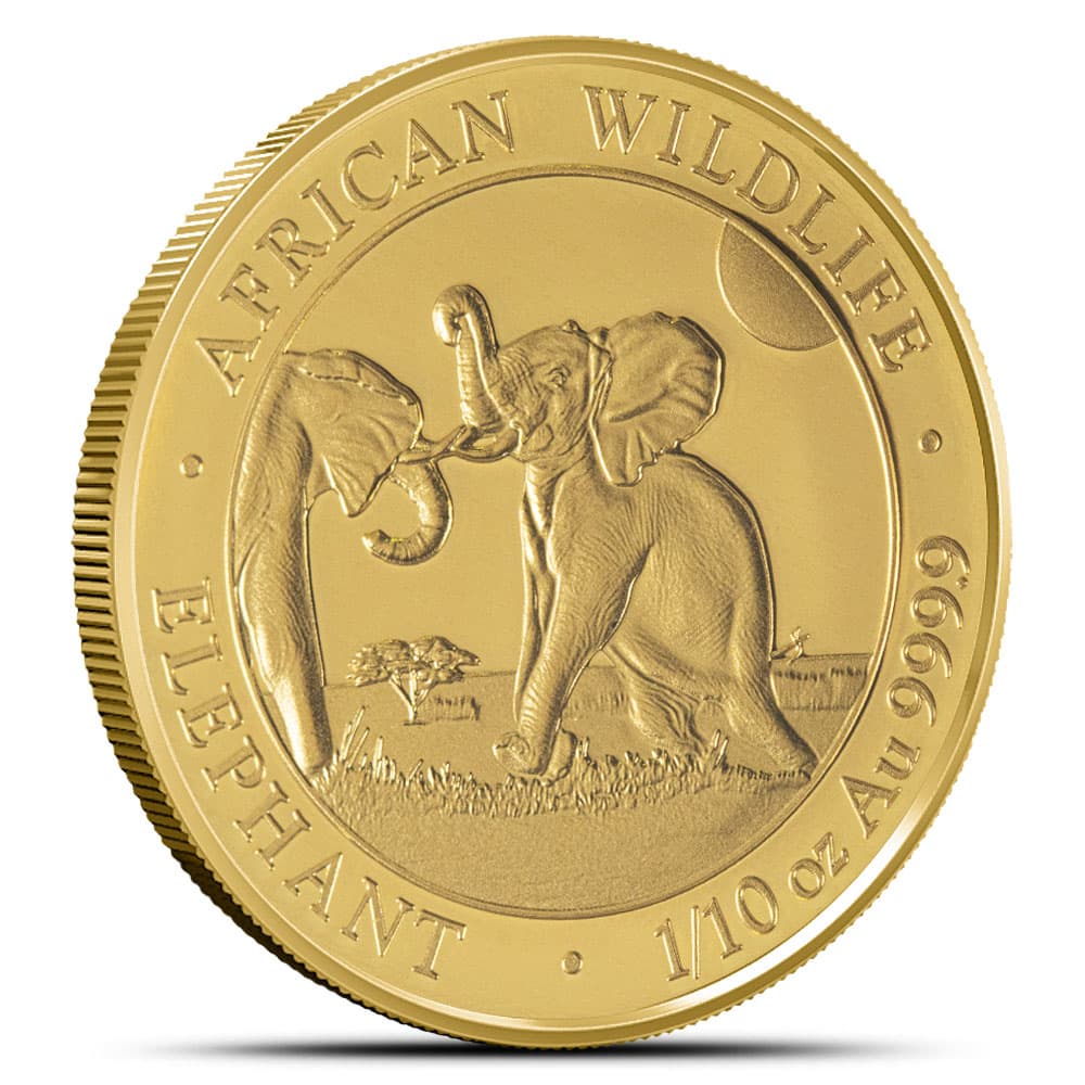 2024 1/10 oz Somalia Gold Elephant Coin (BU)