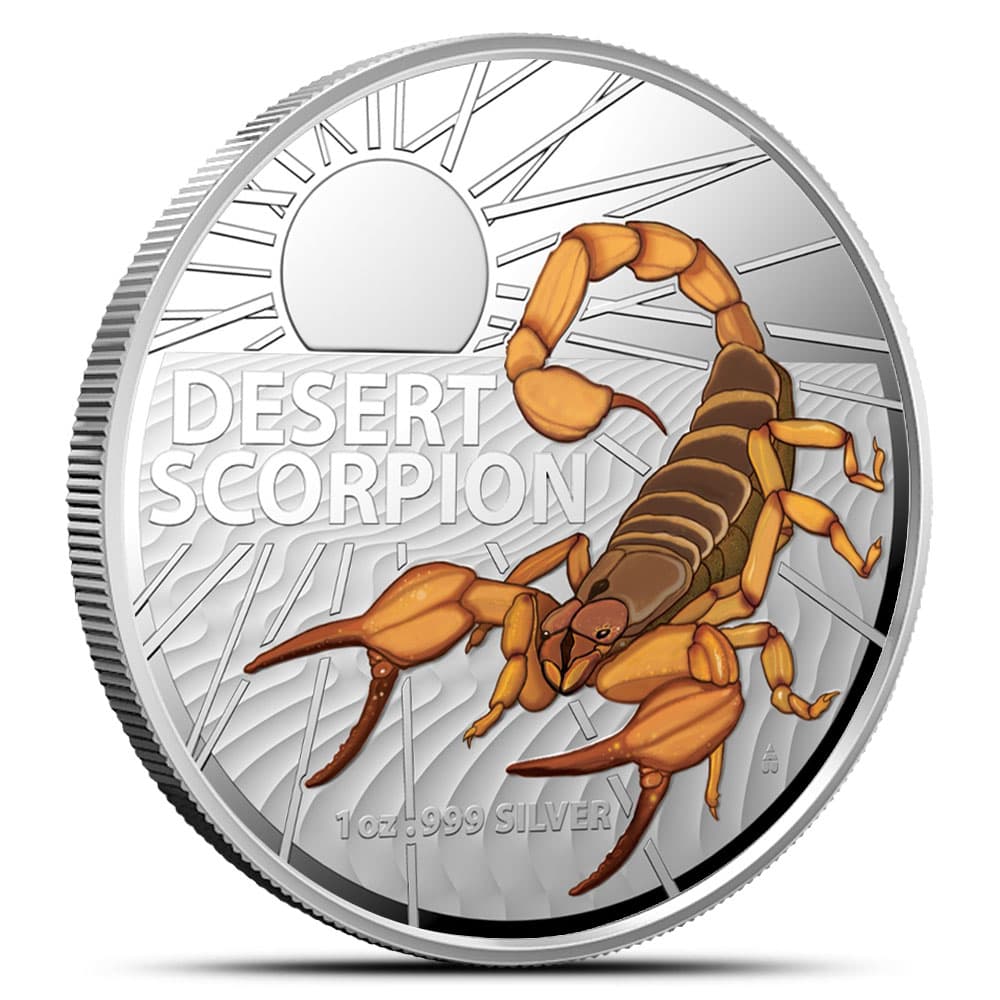 2023 1 oz Colorized Proof Royal Australian Mint Silver Desert Scorpion Coin (BU)