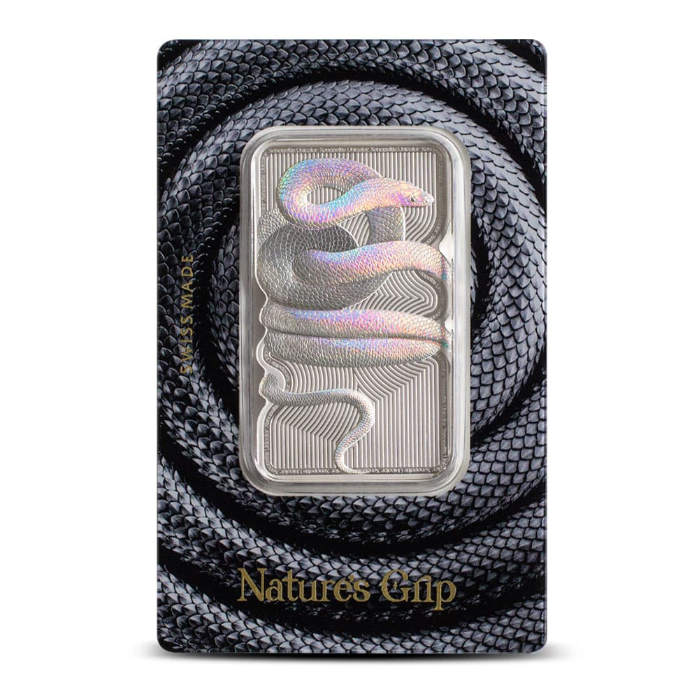 2023 1 oz Niue Rectangular Silver Nature’s Grip Sunbeam Snake Coin (Proof-Like w/ Assay)