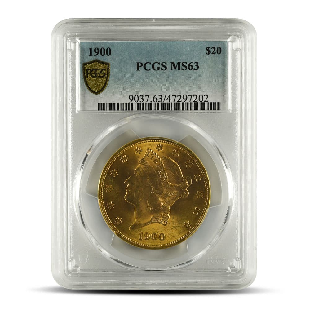 1900 Pre-33 $20 Liberty Gold Double Eagle Coin PCGS MS63