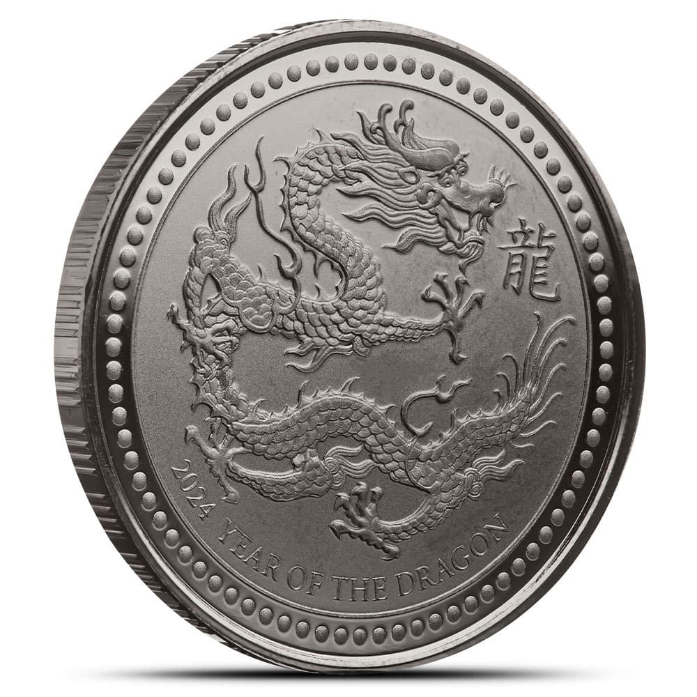 2024 1/2 oz Samoa Silver Lunar Year of the Dragon Coin (Rhodium Plating)