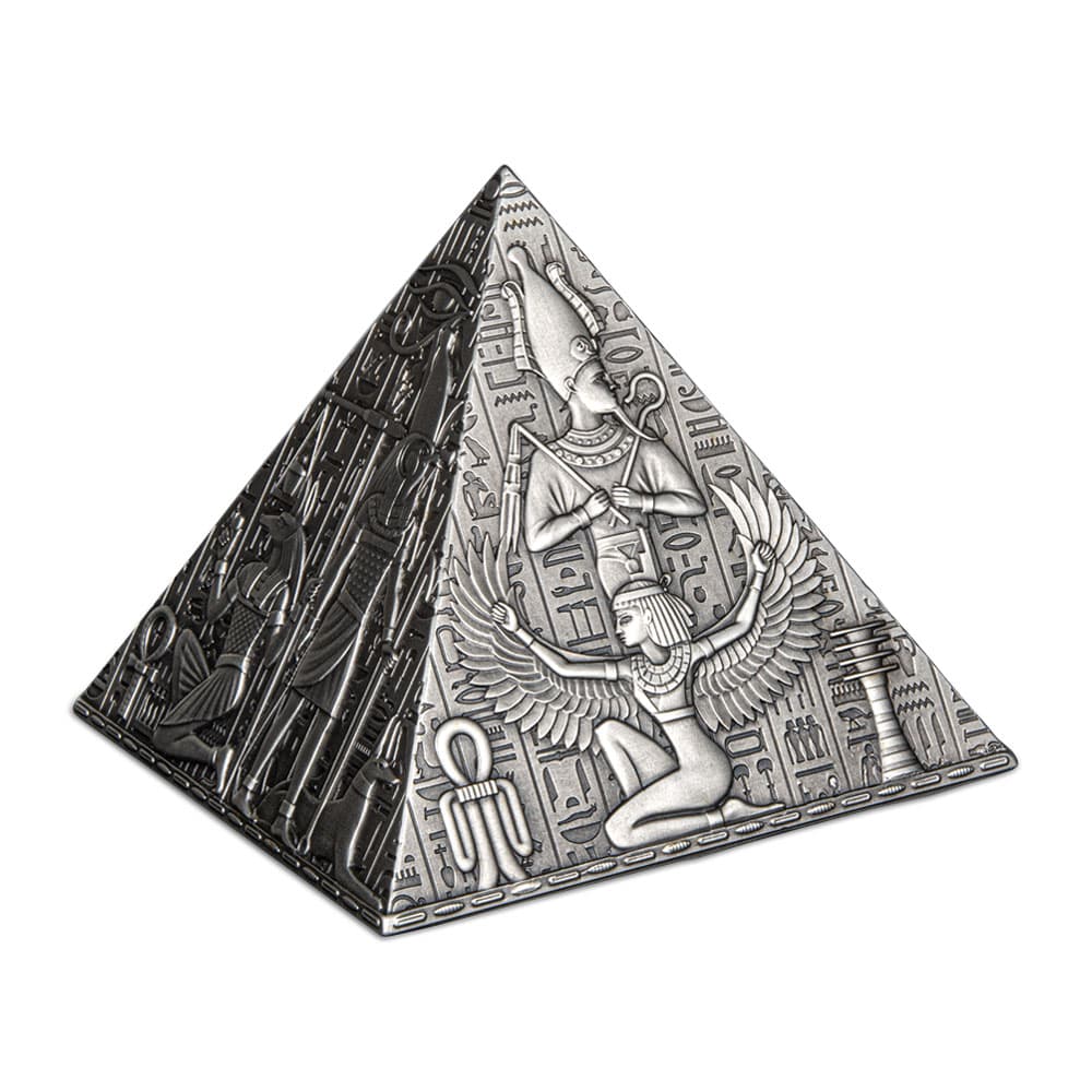 2023 1 Kilo Antique Republic of Djibouti Silver 3D Ancient Pyramid Coin