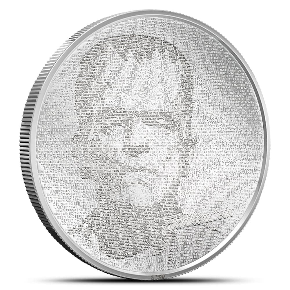 2023 1 oz Proof Cook Islands Silver Typefaces Frankenstein Coin