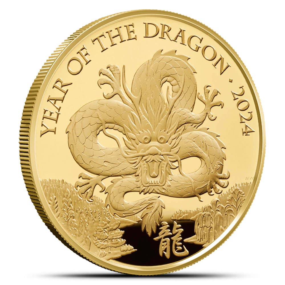 2024 1/4 oz Proof British Gold Year of the Dragon Coin (Box + CoA)