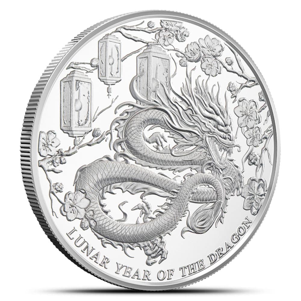 2024 1 oz Proof Pitcairn Islands Silver Lunar Year of the Dragon Coin (Box + CoA)