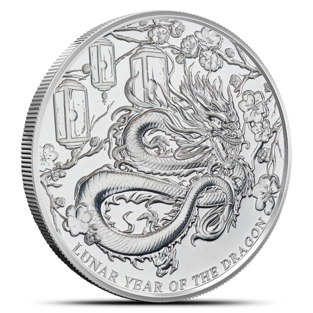 2024 1 oz Pitcairn Island Silver Lunar Year of the Dragon Coin (BU)