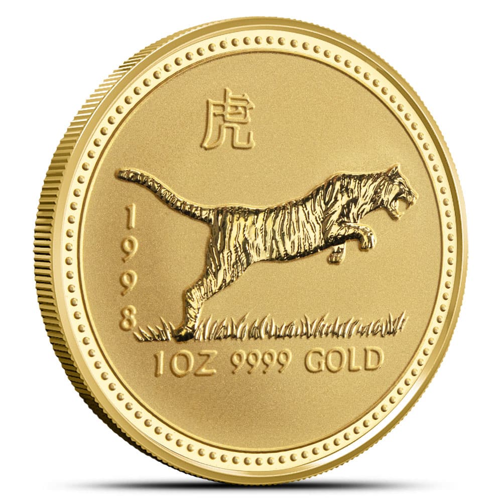 1998 1 oz Australian Gold Lunar Tiger Coin