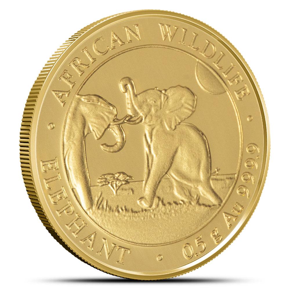 2024 1/2 Gram Somalia Gold Elephant Coin (BU)