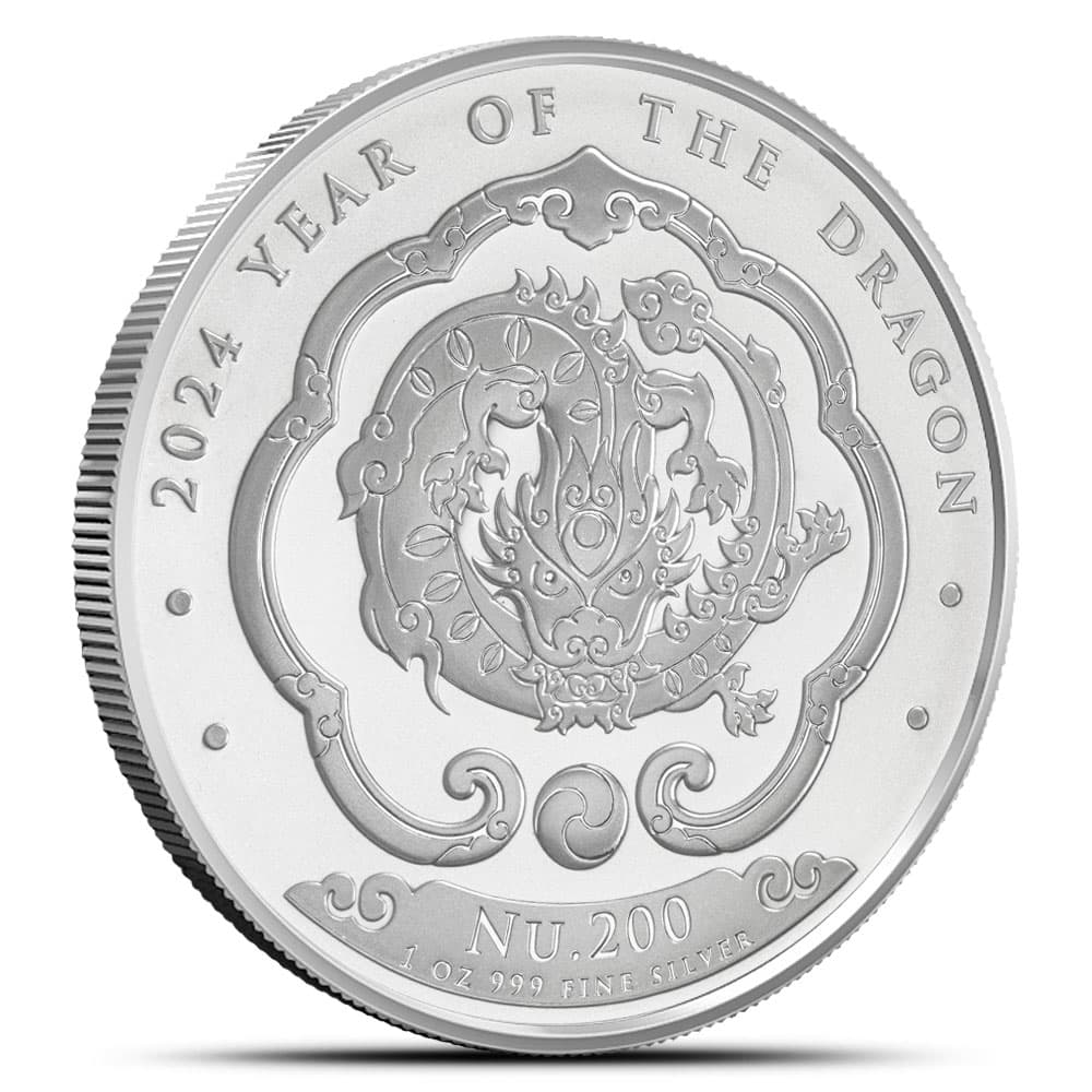 2024 1 oz Kingdom of Bhutan Lunar Dragon Silver Coin (BU)