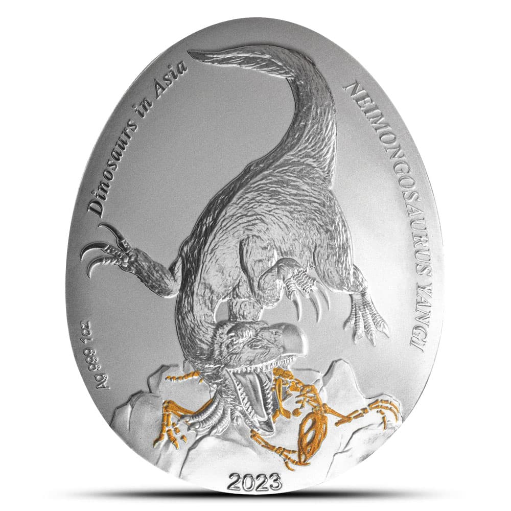 2023 1 oz Proof Samoa Silver Dinosaurs in Asia Neimongosaurus Yangi Coin (Box + CoA)