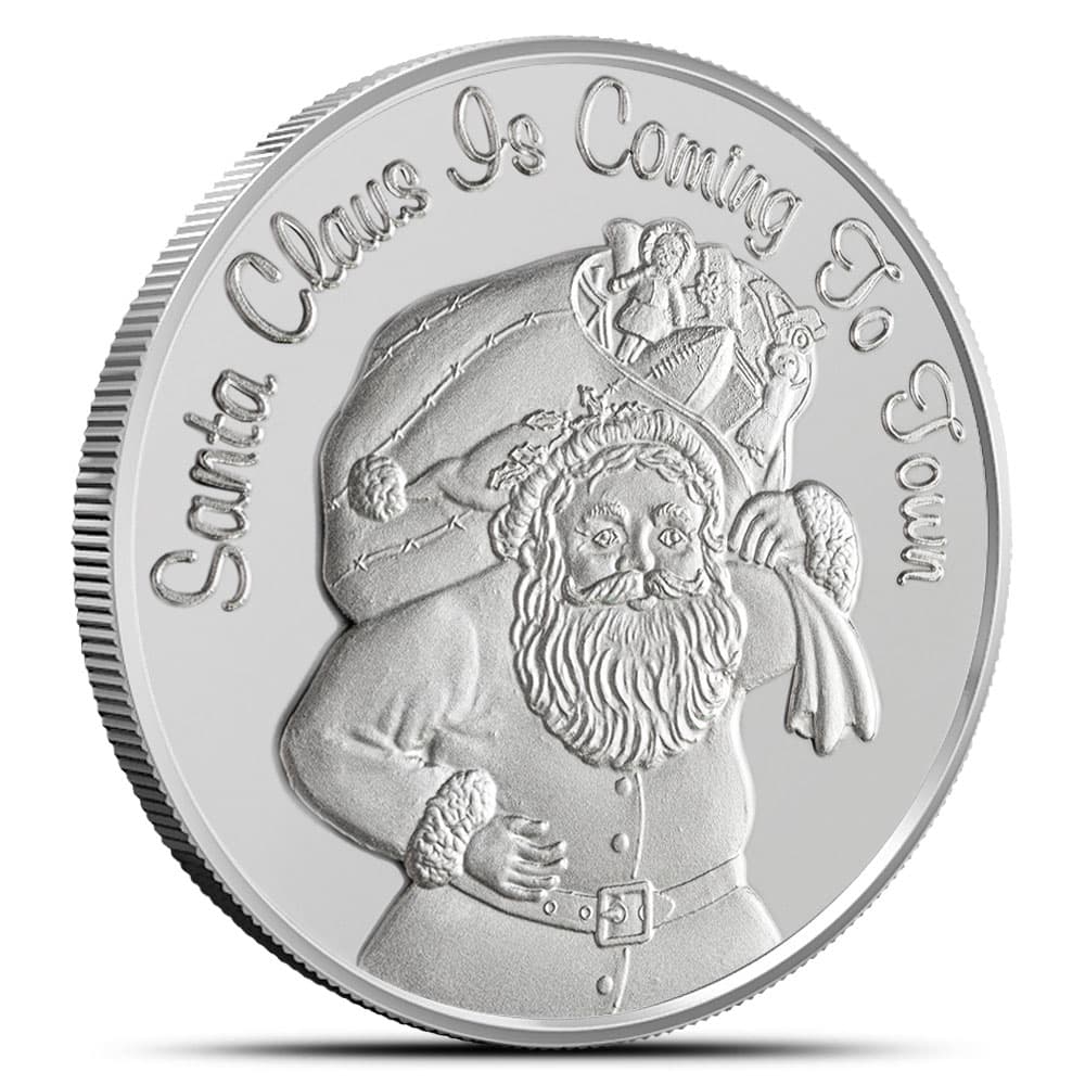 1 oz Santa Claus Is Coming To Town Silver Round (New)